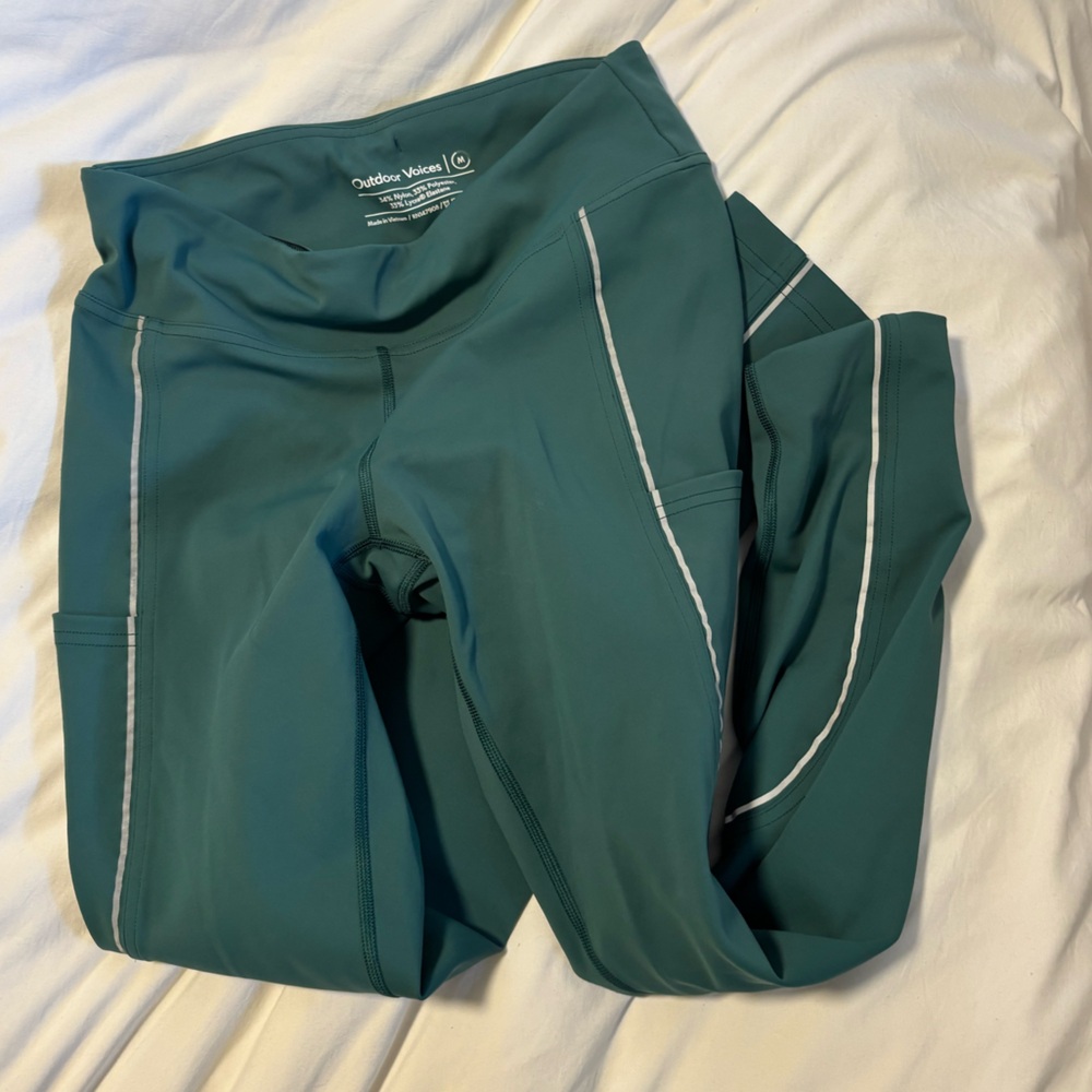 Outdoor Voices Green and Blue Performance Leggings